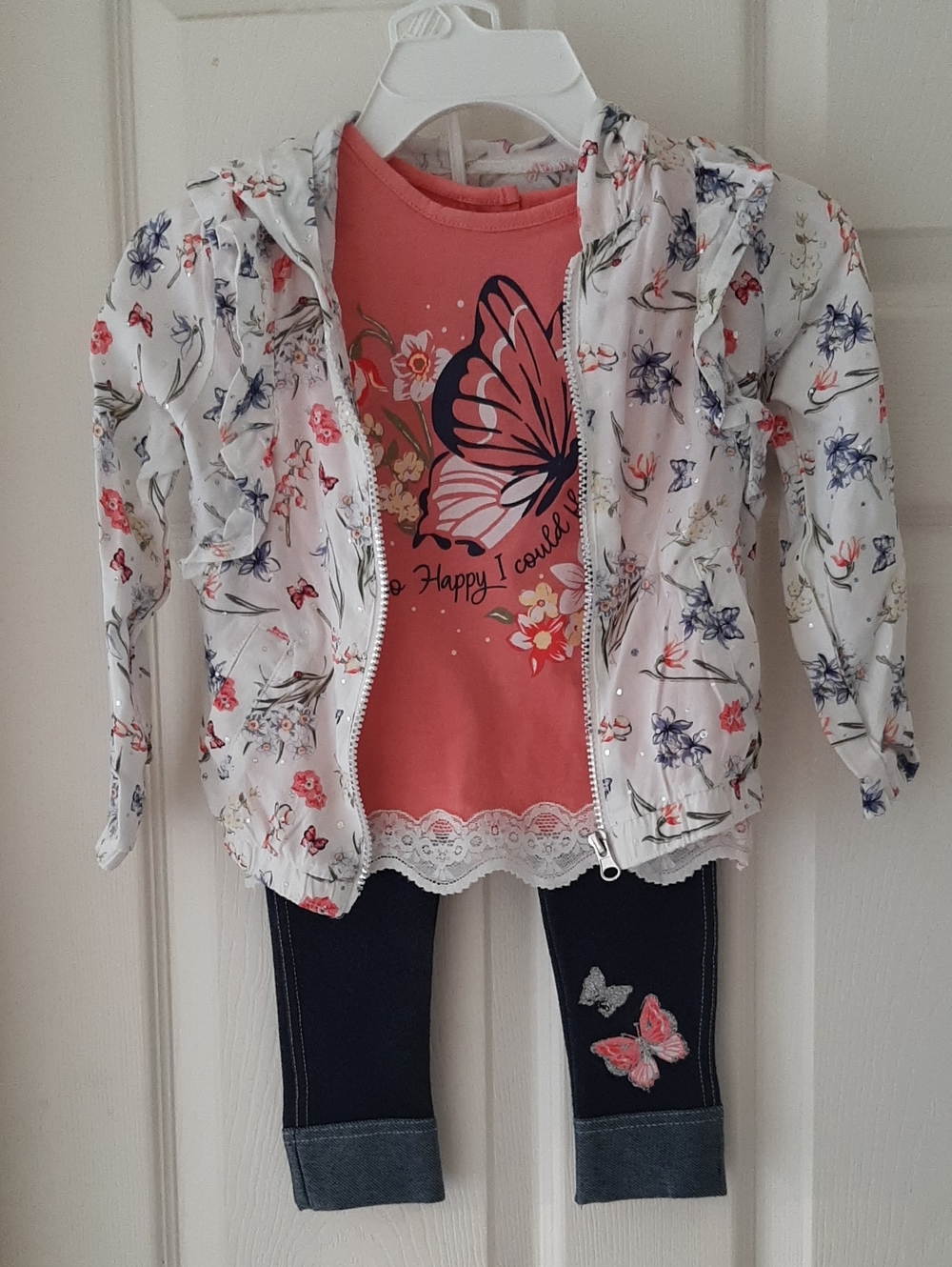 Little Lass 3 Piece Butterfly Design 3T
